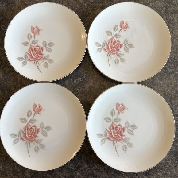 Set Of 4 Noritake China Rosemist 6225 Salad‎ Plates 8.25” - Picture 1 of 11
